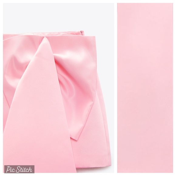 NWT. Zara Limited Edition Pale Pink Maxi Bow Mini Skirt. Size M. - Picture 6 of 9
